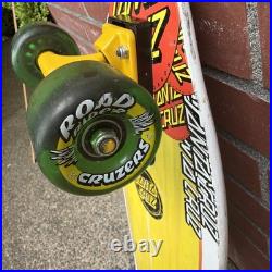 Vintage Santa Cruz Land Shark Rasta skateboard atomic green wheels 8.8 x 27.7