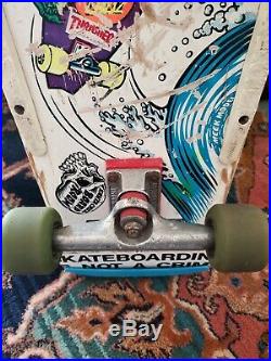 Vintage Santa Cruz Slasher Skateboard Roskopp Independent