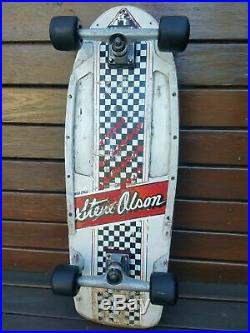 Vintage Santa Cruz Steve Olson Checkerboard Racing Stripe OG 1981 skateboard