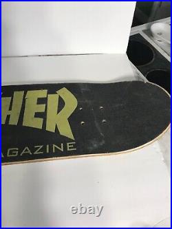 Vintage Signed Eric Dressen Santa Cruz Skateboard Deck Thrasher Skin Rose Vine
