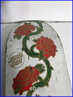 Vintage Signed Eric Dressen Santa Cruz Skateboard Deck Thrasher Skin Rose Vine