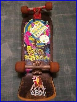 Vintage Skateboard Santa Cruz Rob Roskopp Black 1980's Complete