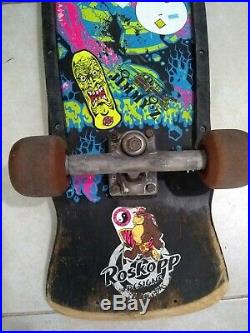 Vintage Skateboard Santa Cruz Rob Roskopp Black 1980's Complete