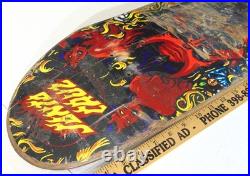 Vintage Tom Knox Santa Cruz Skateboard Deck Concave Double Kick Devil Satan