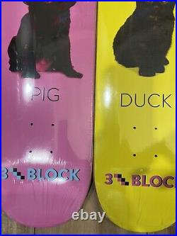 X2 NEW 3 BLOCK SKATEBOARD DECKS 8.0 PIG & DUCK revive OOP not santa cruz