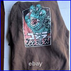 (XL) Santa Cruz Godzilla Brown Cotton Fleece Graphic Print Hooded Men's Hoodie